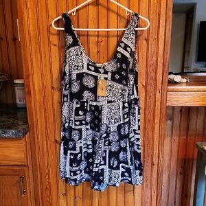 Natural Life Mavy  and White Sleeveless Women's Mini Jumpsuit